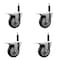 Service Caster 4'' Black Poly Swivel 3/4'' Expanding Stem Caster Set Total Lock Brake, 4PK SCC-EXTTL20S414-PPUB-BLK-34-4 - alternate 1